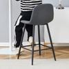 24 Inch Bar Stools Set of 4,Counter Height Bar Stools with Metal Leg Footrest,Modern Barstools Grey Bar Chairs for Kitchen Island,Pub view 4