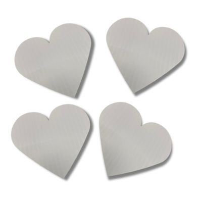 (10-Pack) Coroplast Mini Heart  4mm Thick Corrugated Plastic  4 Size  Multiple Colors Available (White)