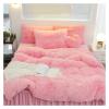 Luxury Solid Color Plush Plush Plush Warm Scrunchy Girls Bedding Set Duvet Cover Set Bed Skirt Pillowcase,Bedding view 4