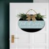 Let It Snow Somewhere Else Door Sign Home Decor Round Wood Wreaths Wall Hanging Sign Farmhouse Porch Sign Front Door Decoration for Housewarming Gift All Seasons Holiday,11In view 2