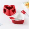 KHAOL Heart Shape Ceramic Butter Warmer Set Ceramics Fondue Pot Melting Pot Set, Cheese Fondue Sets with Forks and Trays for Housewarming(Red) view 4