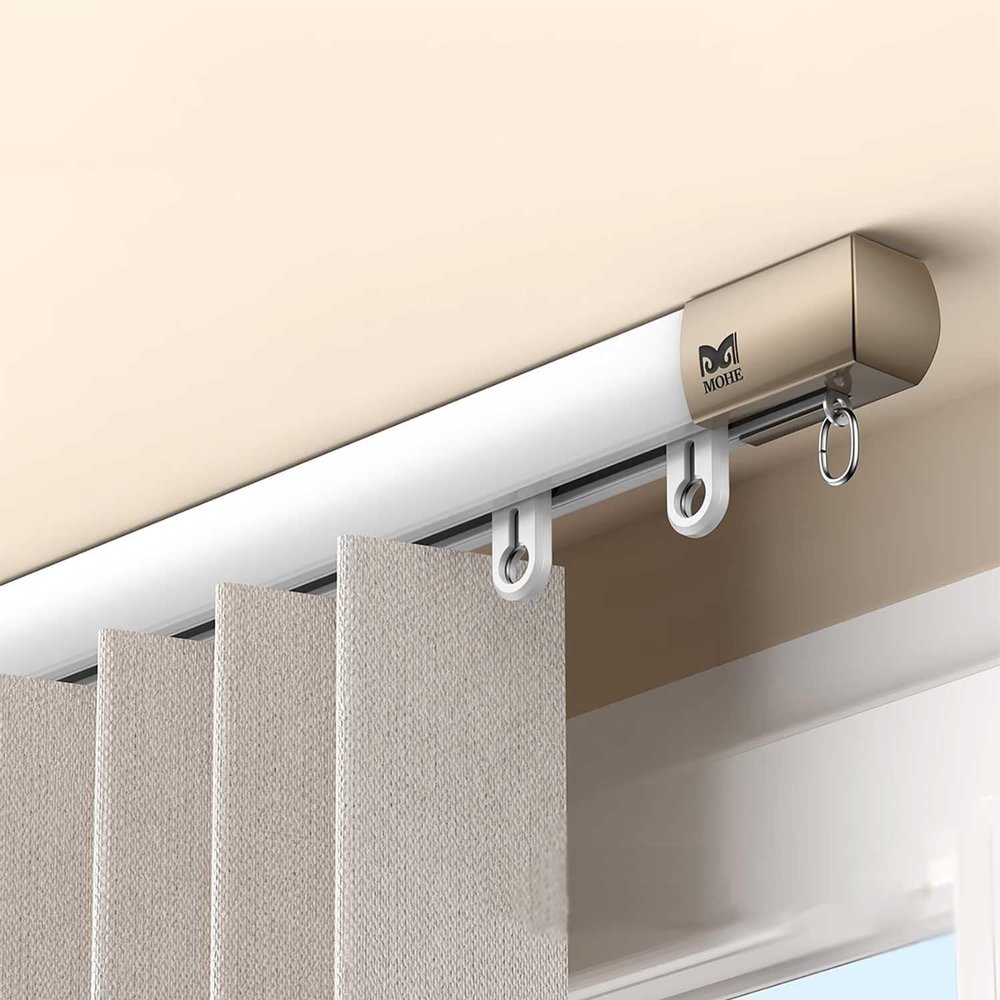 Silent Curtain Track Curtain Rods Ceiling Curtain Track Heavy-Duty Curtains Rails Room Divider Curtain Track Easy Install for Curtains-Living Room Bedroom(White,4.2m(13.8ft))