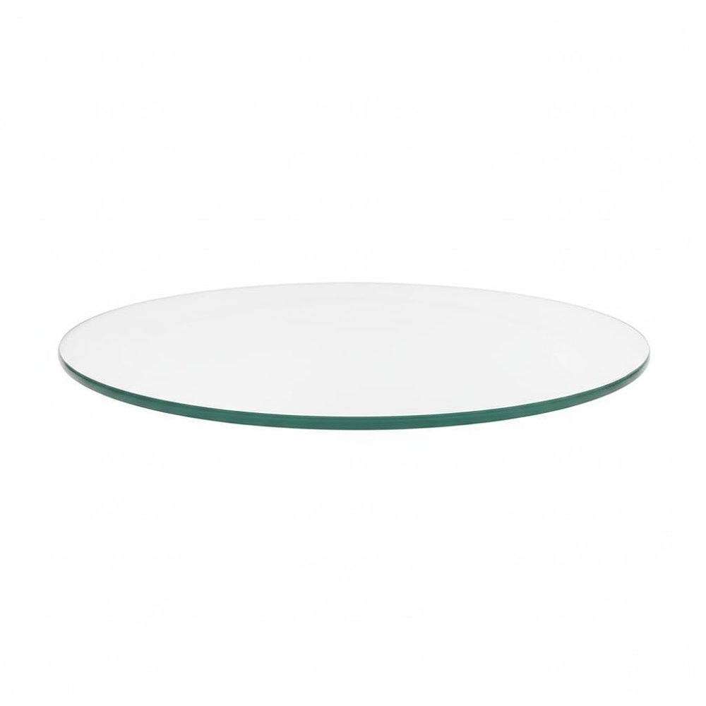 46" Inch Round Glass Table Top - Tempered - 1/2" Thick - Flat Polished Edge