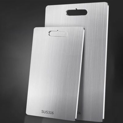 1pc Titanium Cutting Boards for Kitchen, 316 Stainless Steel Cutting Board, Double-Sided Chopping Board, Non Slip Metal Cutting Boards, for Cutting Meats Fruit and Vegetables(34x23cm/13.4x9.1in)