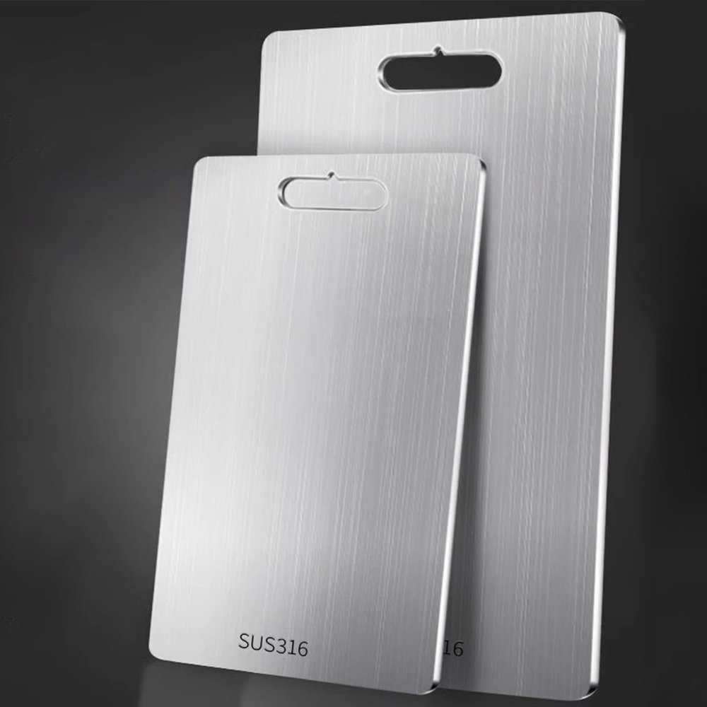1pc Titanium Cutting Boards for Kitchen, 316 Stainless Steel Cutting Board, Double-Sided Chopping Board, Non Slip Metal Cutting Boards, for Cutting Meats Fruit and Vegetables(34x23cm/13.4x9.1in)