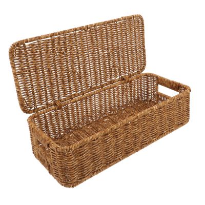 ABOOFAN Rattan Storage Bin Woven Basket for Home Desktop Container Natural Aesthetics