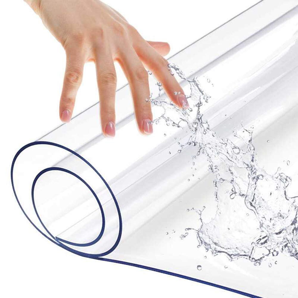 Multi-Size Rectanglar Clear PVC Table Pads Tabletop Runner Crystal Plastic Desk Topper for Office Night Stand Makeup Bedside Tabletop Glass Desktop Cover Mat Wipeable Water Resistant 12x34 Inch