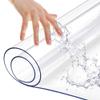 Multi-Size Rectanglar Clear PVC Table Pads Tabletop Runner Crystal Plastic Desk Topper for Office Night Stand Makeup Bedside Tabletop Glass Desktop Cover Mat Wipeable Water Resistant 12x34 Inch view 1