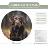 HJKBCV Labrador Retriever Round Tablecloth Elastic Edge Design Table Cover Reversible Waterproof Stain Resistant Table Cover Summer Fall Outdoor Circle Cover for Dining Kitchen Picnic Camping view 2