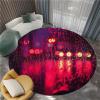 Round Rug 5ft Glass Water Drop Red Area Rugs Washable Rug, Non-Slip Rugs for Living Room, Rugs for Bedroom, Circle Rug Low Pile Soft Room Decor for Teen Kids view 1
