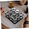 FUNOMOCYA Black Acrylic Shot Glass Holder Tray Set for Bar and Ktv Use view 4