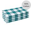 Cotton Clinic Cloth Napkins Gingham Check 100% Cotton 20x20 Inch Set of 4 - Soft Durable Washable - Perfect for Dining Weddings Parties Holidays Easter and Everyday Use Table Dinner Napkins Teal Green view 2