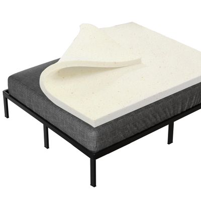Treaton, 3-Inch Copper-Infused Memory Foam Mattress Toppers, Cooling and Pressure Relieving with Airflow Design, Full, Beige