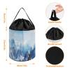 Snow Mountain Scenery Toy Storage Drawstring Bags Reusable Organizing Bucket Bags Building Block Storage Bag Travel Bag Case with Visible Top for Building Blocks Tiles Board Game view 2