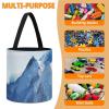 Snow Mountain Scenery Toy Storage Drawstring Bags Reusable Organizing Bucket Bags Building Block Storage Bag Travel Bag Case with Visible Top for Building Blocks Tiles Board Game view 4
