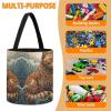 Cat in The Waves Toy Storage Drawstring Bags Reusable Organizing Bucket Bags Building Block Storage Bag Travel Bag Case with Visible Top for Building Blocks Tiles Board Game view 4