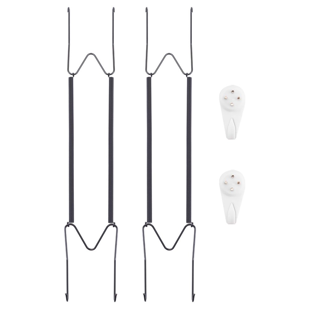 2 Pack Plate Hangers for The Wall, Suitable for 11-20 inch Art Plate, Stainless Steel Invisible Heavy Duty Wire Plate Holder with Wall Hooks, Plate Hangers for Displaying Plates, Platter, Dish, Black