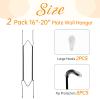 2 Pack Plate Hangers for The Wall, Suitable for 11-20 inch Art Plate, Stainless Steel Invisible Heavy Duty Wire Plate Holder with Wall Hooks, Plate Hangers for Displaying Plates, Platter, Dish, Black view 2