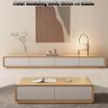 160/200/240CM Floor Standing TV Stand Wide countertops Smooth Finish with Drawers and undermounted Cabinet Door Storage Multi-Scenario use(Wood Color,200 * 24 * 24cm) view 2