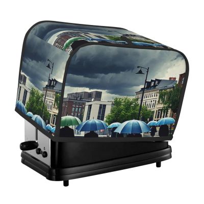 2 slice Toaster Cover, Sadness Stormy Day Umbrellas Print Bread Machine Covers with Pockets for Kitchen Counter 11.4''x7.9''x7.5''