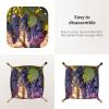 Desert Grapes Printed Leather Tray, Four-Corner snap Design, Unfold it into a Square, Suitable for Storing Small Items view 3