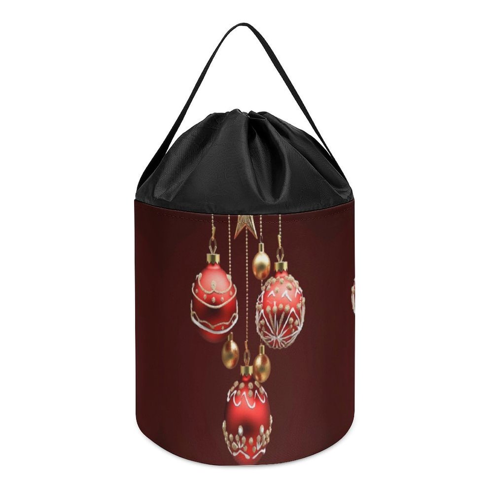 Christmas Balls Bells Toy Storage Drawstring Bags Reusable Organizing Bucket Bags Building Block Storage Bag Travel Bag Case with Visible Top for Building Blocks Tiles Board Game