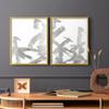Renditions Gallery Set of 2 Peel & Stick Framed Prints, Watercolor Abstract Wall Art, Textured Silver Brush Strokes Wall Decor, Re-Stickable - Ready to Hang - 11"x14" - GOLD Frame LT586 view 4