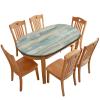 DZASDIYM Oval Table Cloths, Vintage Wood Grain Pattern Printed on Fitted Table Cloth, Table Pads for Dining Room Table Oval, Fits for 42" x 60" Oval Table view 1