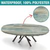 DZASDIYM Oval Table Cloths, Vintage Wood Grain Pattern Printed on Fitted Table Cloth, Table Pads for Dining Room Table Oval, Fits for 42" x 60" Oval Table view 2