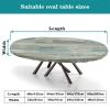 DZASDIYM Oval Table Cloths, Vintage Wood Grain Pattern Printed on Fitted Table Cloth, Table Pads for Dining Room Table Oval, Fits for 42" x 60" Oval Table view 4