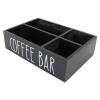 BTSEURY Coffee Station Organizer with Divider, Wooden Coffee Bar Accessories Storage Box Tea Bags Coffee Pods Holder for Countertop Kitchen, Coffee Station Storage Box (Black) view 1