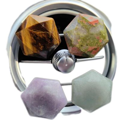 Car Vent Clips Crystal Hexagram Star Car Outlet Decoration, Natural Quartz car Parts,Charm car Crystal, car accessories Gifts (white crystal)