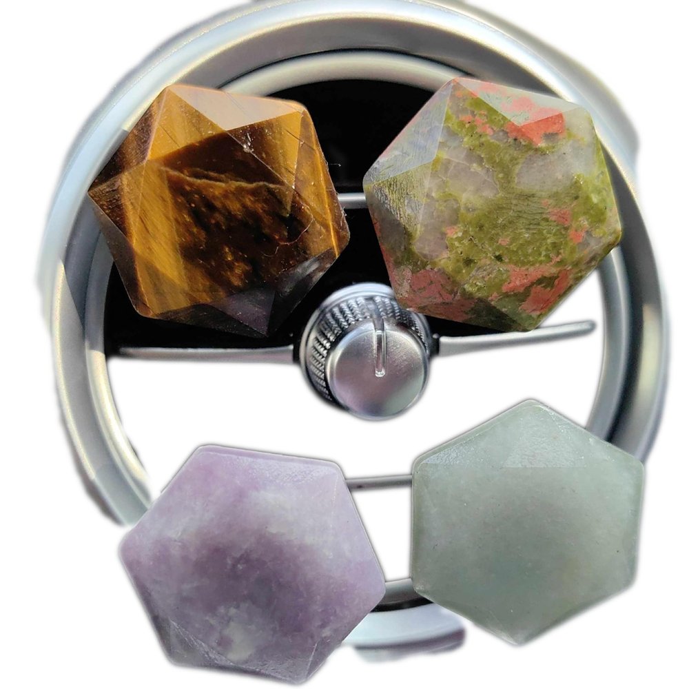 Car Vent Clips Crystal Hexagram Star Car Outlet Decoration, Natural Quartz car Parts,Charm car Crystal, car accessories Gifts (white crystal)