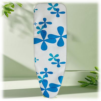 Ironing Board Cover Cotton,30x13in 49x18in Ironing Board Cover Elastic Homes Iron Board Cover Hotel Ironing Cover with Hook and Loop Fasteners(Blue White,49x18in)