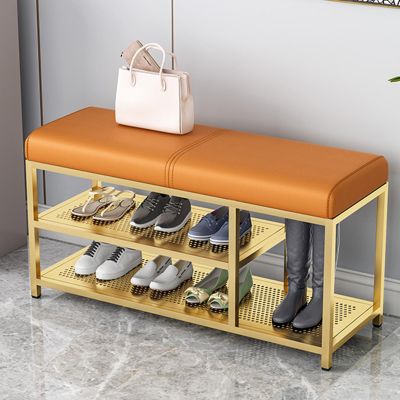 Entryway Table, Console Table, Entryway Shoe Rack, Shoe Bench, Shoe Storage Bench, with Padded Seat, Indoor Accent Seating Bench, 2 Shelves Storage Bench, for Entryway, Hallway, Be