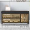 Entryway Table, Console Table, Entryway Shoe Rack, Shoe Bench, Shoe Storage Bench, with Padded Seat, Indoor Accent Seating Bench, 2 Shelves Storage Bench, for Entryway, Hallway, Be view 2