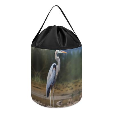 Heron Toy Storage Drawstring Bags Reusable Organizing Bucket Bags Building Block Storage Bag Travel Bag Case with Visible Top for Building Blocks Tiles Board Game