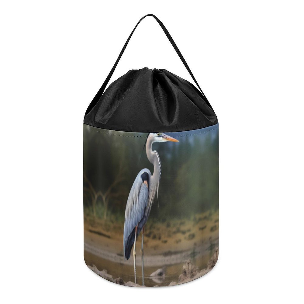Heron Toy Storage Drawstring Bags Reusable Organizing Bucket Bags Building Block Storage Bag Travel Bag Case with Visible Top for Building Blocks Tiles Board Game
