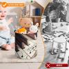 Piano Keys With Musical Notes Toy Storage Drawstring Bags Reusable Organizing Bucket Bags Building Block Storage Bag Travel Bag Case with Visible Top for Building Blocks Tiles Board Game view 3