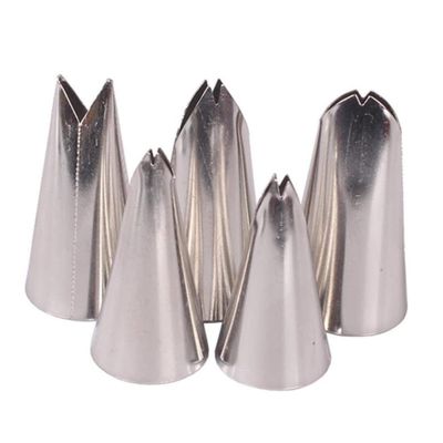 NPQPNAFC DIY Cake Decorating Tools,Cake Piping Tips 5 Pcs Leaves Nozzles Stainless Steel Icing Piping Nozzles Tips Pastry Tips for Cake Decorating Pastry Icing Nozzles