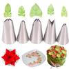 NPQPNAFC DIY Cake Decorating Tools,Cake Piping Tips 5 Pcs Leaves Nozzles Stainless Steel Icing Piping Nozzles Tips Pastry Tips for Cake Decorating Pastry Icing Nozzles view 2
