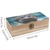 AQRJKHD Wooden Storage Box Diving Hippo Container with Hinged Lid And Front Clasp Keepsake Box Natural Wood Case Storage Jewelry Box Cabinet Organizers Containers for Crafts Art Hobbies view 2