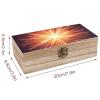 AQRJKHD Wooden Storage Box Explosion Firework 3D Container with Hinged Lid And Front Clasp Keepsake Box Natural Wood Case Storage Jewelry Box Cabinet Organizers Containers for Crafts Art Hobbies view 2
