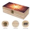 AQRJKHD Wooden Storage Box Explosion Firework 3D Container with Hinged Lid And Front Clasp Keepsake Box Natural Wood Case Storage Jewelry Box Cabinet Organizers Containers for Crafts Art Hobbies view 3