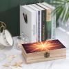 AQRJKHD Wooden Storage Box Explosion Firework 3D Container with Hinged Lid And Front Clasp Keepsake Box Natural Wood Case Storage Jewelry Box Cabinet Organizers Containers for Crafts Art Hobbies view 4