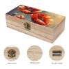 AQRJKHD Wooden Storage Box Simple Flower Oil Painting Container with Hinged Lid And Front Clasp Keepsake Box Natural Wood Case Storage Jewelry Box Cabinet Organizers Containers for Crafts Art Hobbies view 3