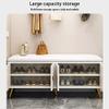 Shoe Rack Bench with Door - Modern Slim Hidden Shoe Cabinet Organizer for High Heels, Entryways, Hallways, Closets - Shoe Storage Bench with Seat view 3