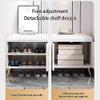 Shoe Rack Bench with Door - Modern Slim Hidden Shoe Cabinet Organizer for High Heels, Entryways, Hallways, Closets - Shoe Storage Bench with Seat view 4