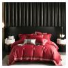 1000TC Egyptian Cotton Jacquard Embroidery Luxury Bedding Set Champagne Gold Black Patchwork Duvet Cover Bed Sheet Pillowcases,Bed view 1