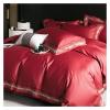 1000TC Egyptian Cotton Jacquard Embroidery Luxury Bedding Set Champagne Gold Black Patchwork Duvet Cover Bed Sheet Pillowcases,Bed view 2